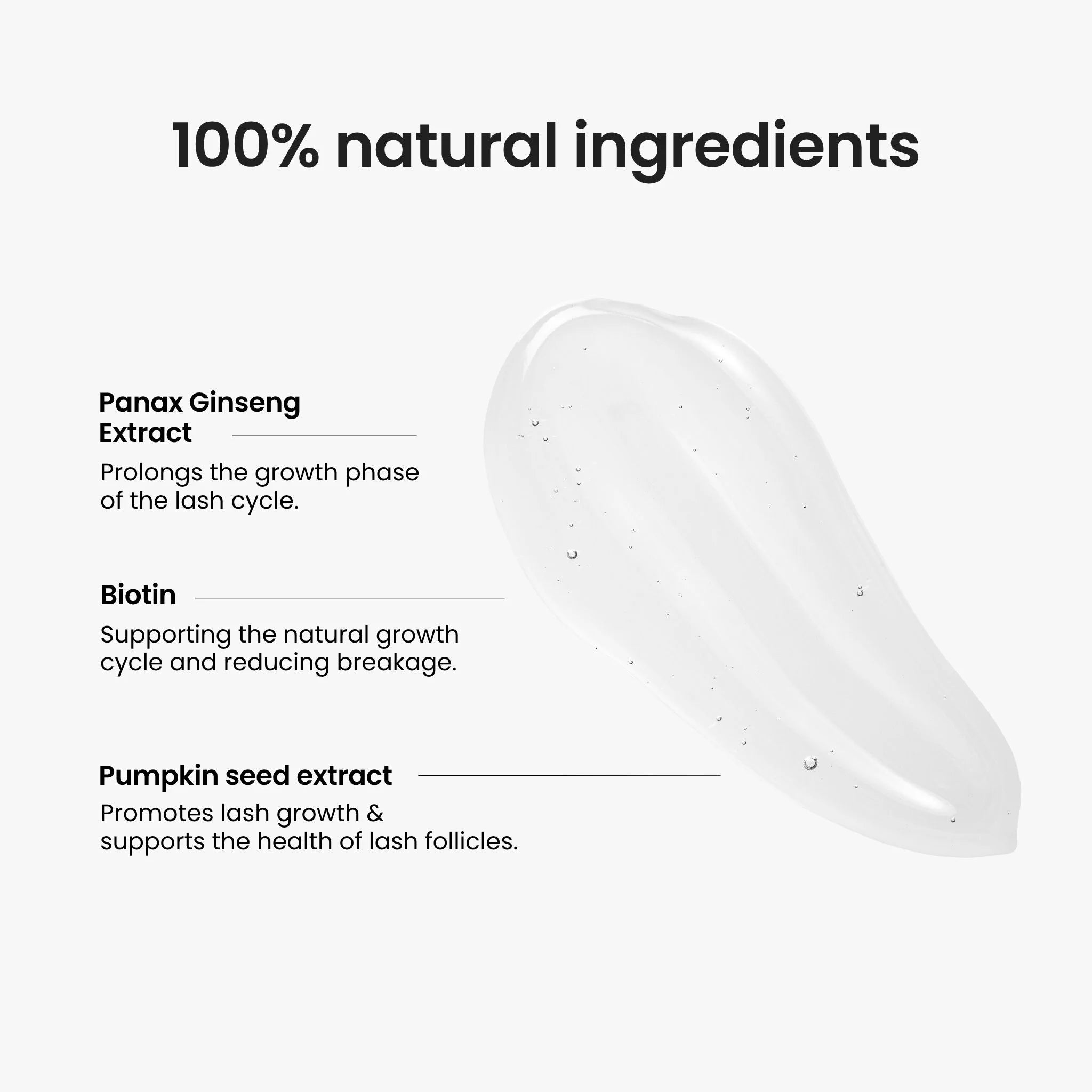 Product packaging with natural ingredients listed on a white background
